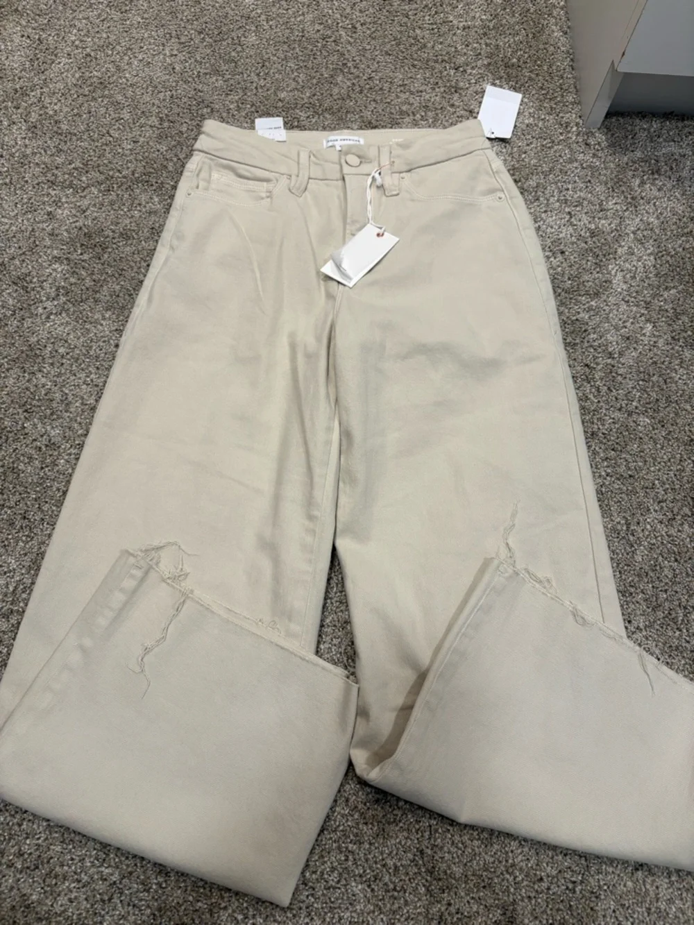 Good American NWT Good Waist Palazzo Crop Bone size 4/27 - Picture 4 of 4